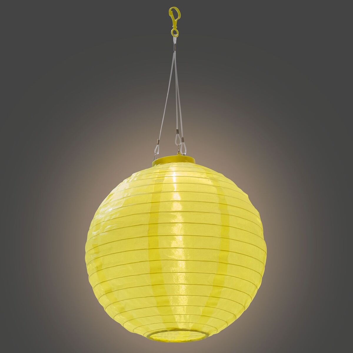 Bild 2 von Solar Lampion XXL 2er Set rund gelb Ø ca. 30 cm mit 1 warmweißen LED