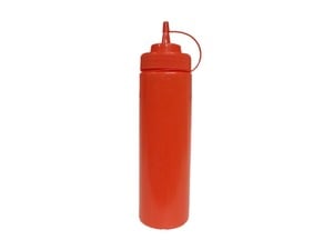 METRO Professional Quetschflasche hs024-1, Polyethylen / Polypropylen, Ø 7 cm x 26.5 cm, 760 ml, mit Verschlusskappe, rot