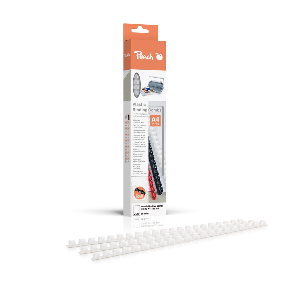 Bild 1 von Binderücken 8mm, A4, weiss, 25 Stück