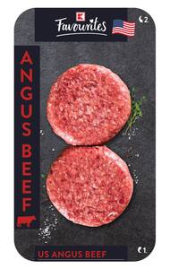 K-FAVOURITES US-Beef-Burger vom amerikan. Angusrind, 2 St. = 250-g-Packg.