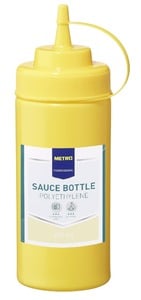 METRO Professional Quetschflasche hs016-1, Polyethylen / Polypropylen, Ø 7 cm x 20 cm, 490 ml, mit Verschlusskappe, gelb