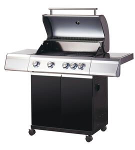 Tarrington House 4-Hauptbrenner und Seitenbrenner Gasgrill Paxton, Grillfläche 41.5 x 71 cm, Ablagetisch, fahrbar, Stahl, schwarz