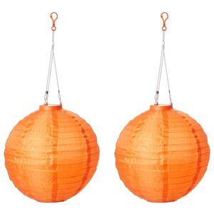 Solar Lampion XXL 2er Set rund orange Ø ca. 30 cm mit 1 warmweißen LED