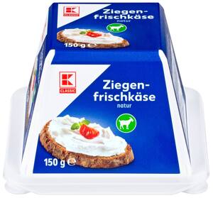 K-CLASSIC Ziegenfrischkäse Natur oder Schnittlauch, 150-g-Becher