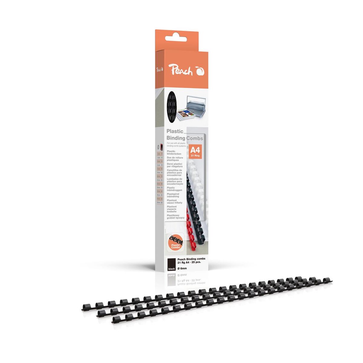 Bild 1 von Binderücken 6mm, A4, schwarz, 25 Stück,