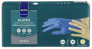 METRO Professional Einmalhandschuhe, Nitril, ungepudert, Größe M, blau, 100 Stück