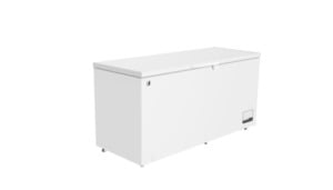 METRO Professional Gefriertruhe GHF2500, Stahl/Aluminium, 165 x 73.5 x 83.5 cm, 500 L, 125 W, 2 Körbe, LED-Beleuchtung, 6 Rollen, mit Schloss, weiß