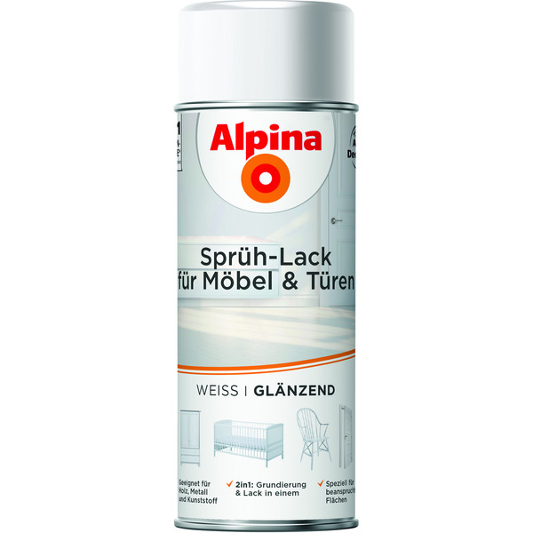 Bild 1 von Alpina Sprühlack weiß glänzend 400 ml