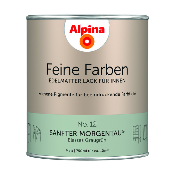 Bild 1 von Alpina Feine Farben 'Sanfter Morgentau' graugrün matt 750 ml