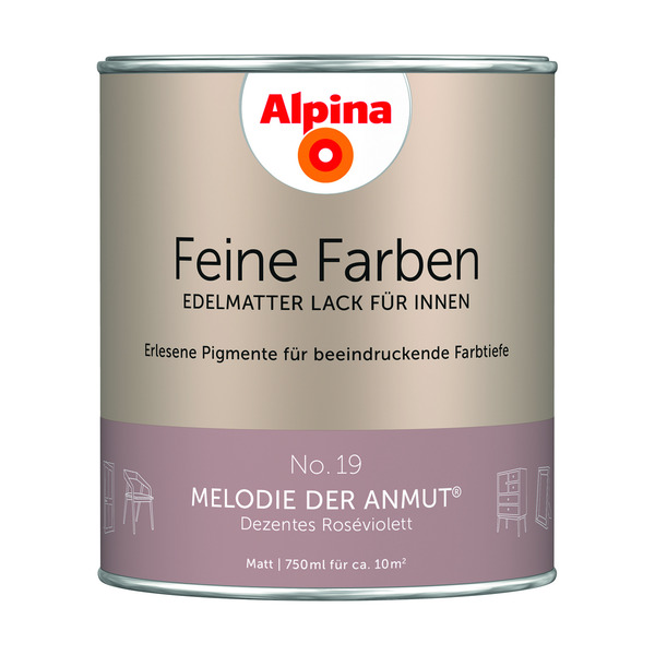 Bild 1 von Alpina Feine Farben 'Melodie der Anmut' altrosa matt 750 ml