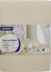 IDEENWELT Kinder-Spannbettlaken beige 70 x 140 cm