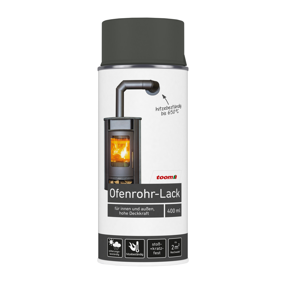 Bild 1 von toom Ofenrohr-Lack anthrazitfarben 400 ml