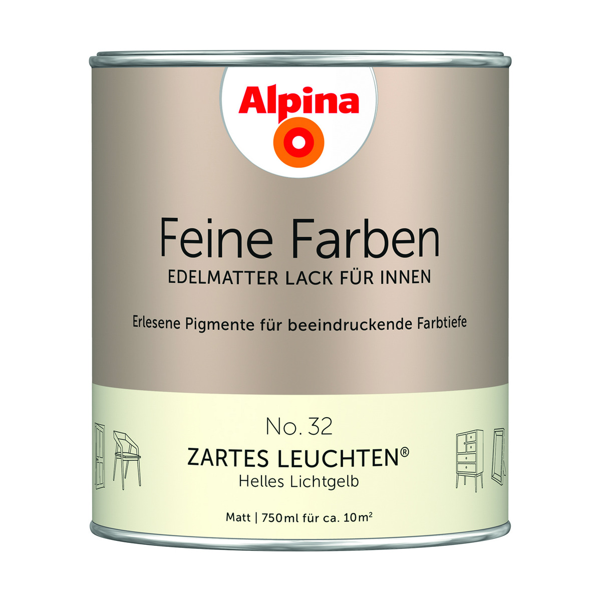 Bild 1 von Alpina Feine Farben 'Zartes Leuchten' hellgelb matt 750 ml