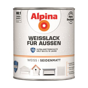 Alpina Weißlack für Außen seidenmatt 750 ml