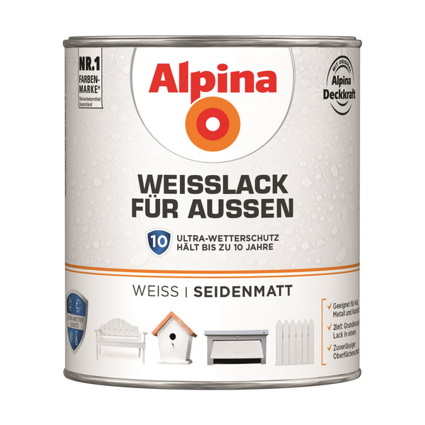 Bild 1 von Alpina Weißlack für Außen seidenmatt 750 ml