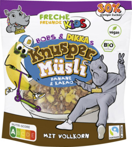 Freche Freunde Kids Bio Bobs & DIKKAs Knusper Müsli Banane & Kakao, 280 g