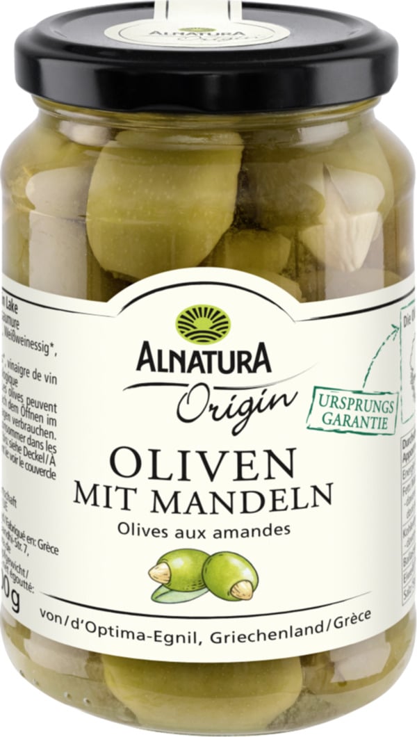 Bild 1 von Alnatura Origin Bio Origin Oliven mit Mandeln 350G, 350 g