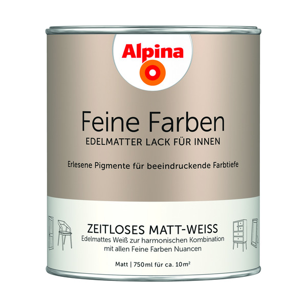 Bild 1 von Alpina Feine Farben 'Zeitloses Matt-Weiß' matt 750 ml