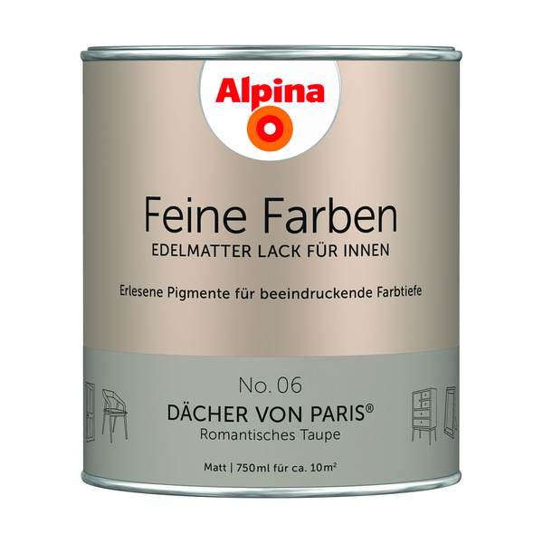 Bild 1 von Alpina Feine Farben 'Dächer von Paris' taupe matt 750 ml