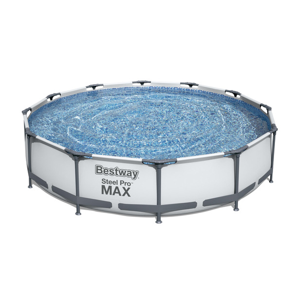 Bild 1 von Bestway Aufstellpool 'Steel Pro Max™' grau/weiß rund Ø 366 x 76 cm