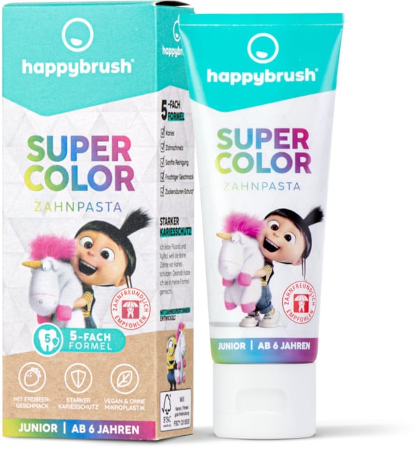 Bild 1 von happybrush SuperColor Zahnpasta Junior ab 6 Jahre, 75 ml