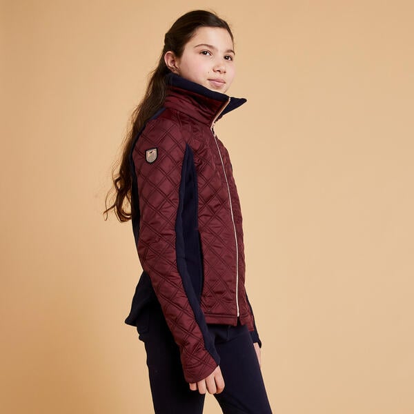 Bild 1 von Reit-Fleecejacke 500 Warm Kinder bordeaux/marineblau