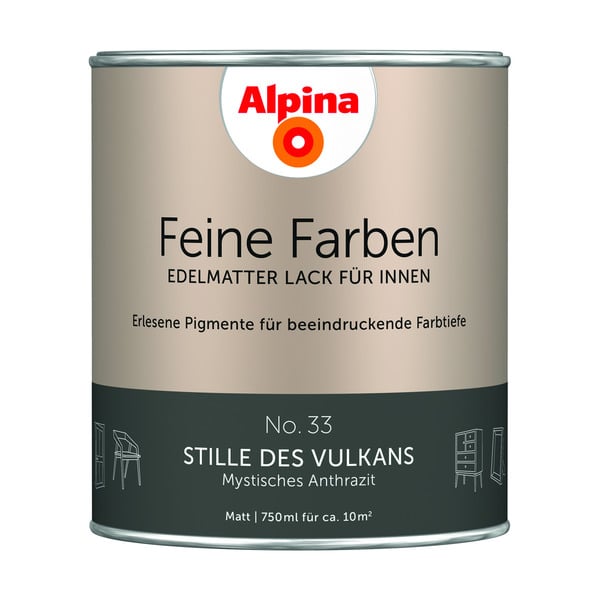 Bild 1 von Alpina Feine Farben 'Stille des Vulkans' anthrazitgrau matt 750 ml