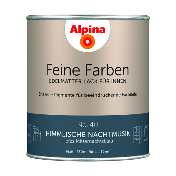 Bild 1 von Alpina Feine Farben 'Himmlische Nachtmusik' mitternachtsblau matt 750 ml