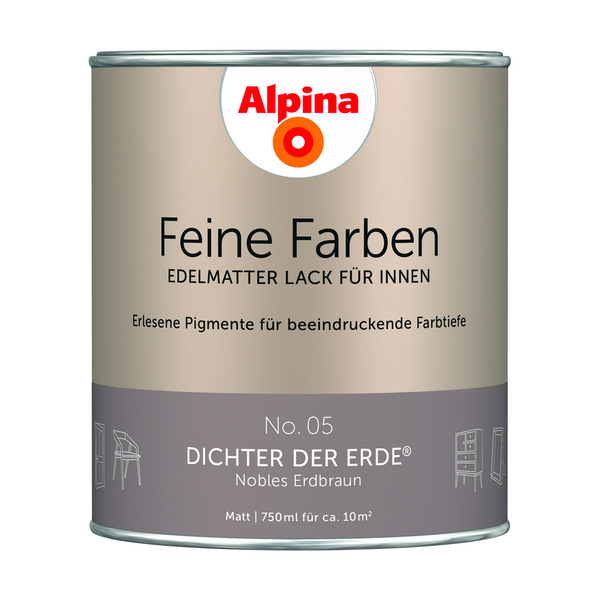 Bild 1 von Alpina Feine Farben 'Dichter der Erde' erdbraun matt 750 ml