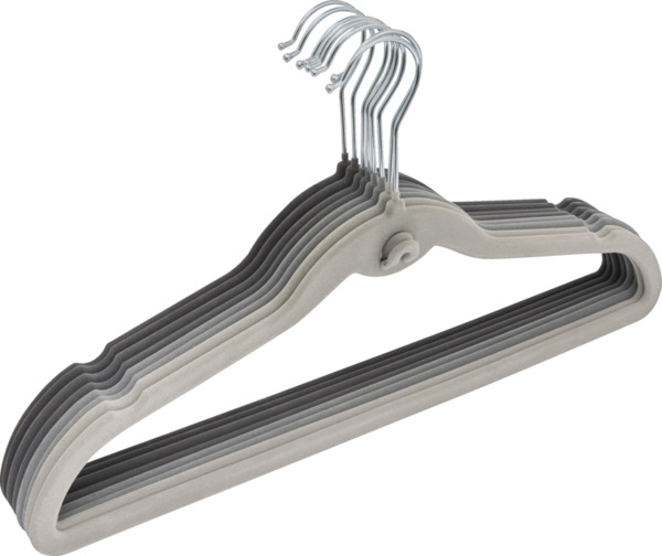 Bild 2 von IDEENWELT Beflockte Kleiderbügel 8er-Set, grau