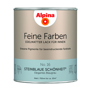 Alpina Feine Farben 'Steinblaue Schönheit' blaugrau matt 750 ml