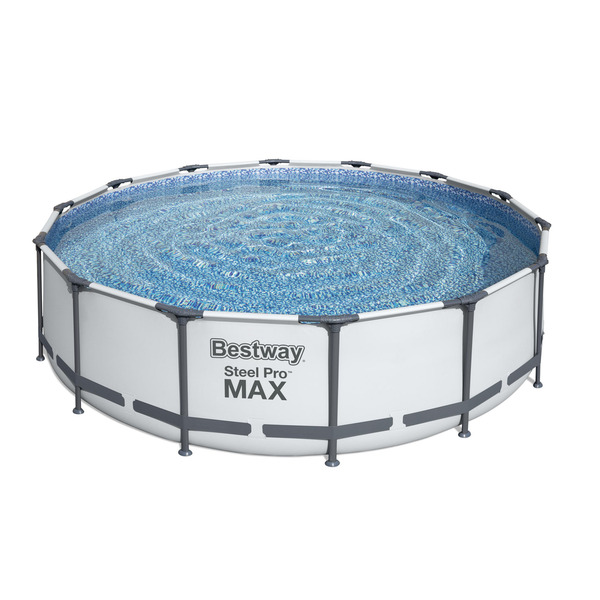 Bild 1 von Bestway Aufstellpool 'Steel Pro MAX' Komplett-Set, grau rund  Ø 427 x 107 cm