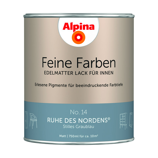 Bild 1 von Alpina Feine Farben 'Ruhe des Nordens' graublau matt 750 ml