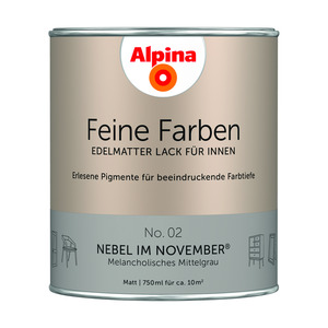 Alpina Feine Farben 'Nebel im November' mittelgrau matt 750 ml