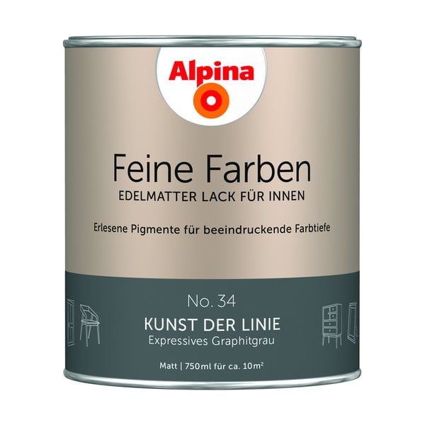 Bild 1 von Alpina Feine Farben 'Kunst der Linie' graphitfarben matt 750 ml