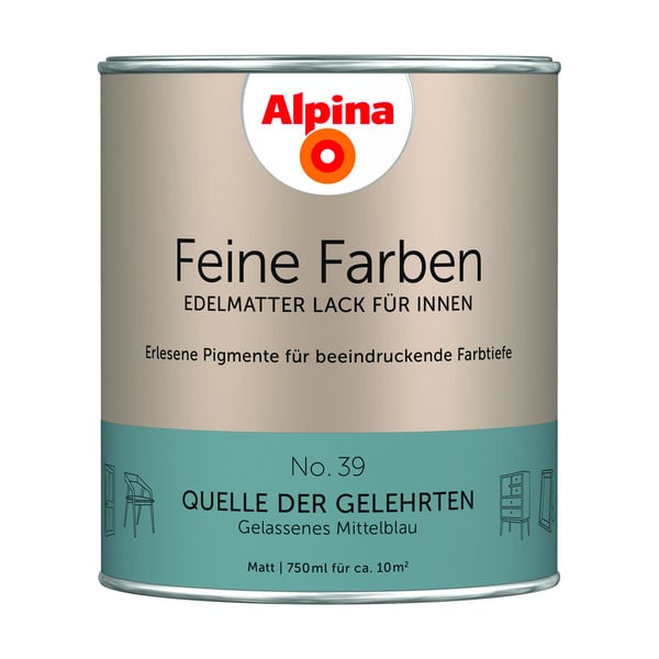 Bild 1 von Alpina Feine Farben 'Quelle der Gelehrten' mittelblau matt 750 ml