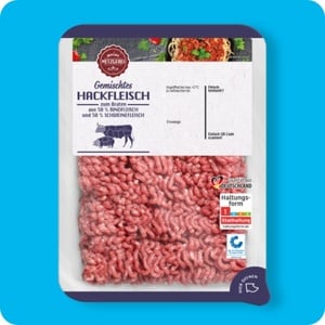 MEINE METZGEREI Gemischtes Hackfleisch, Haltungsform 1: Stallhaltung⁹