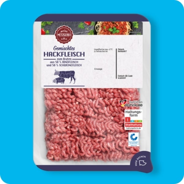 Bild 1 von MEINE METZGEREI Gemischtes Hackfleisch, Haltungsform 1: Stallhaltung⁹