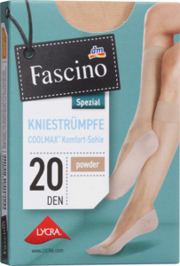 Fascino Kniestrümpfe COOLMAX® champagner Gr. 39-42, 20 DEN