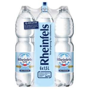 Rheinfels Quelle 6x1,5 l PET oder Nürburg Quelle 12x0,75 l Glas