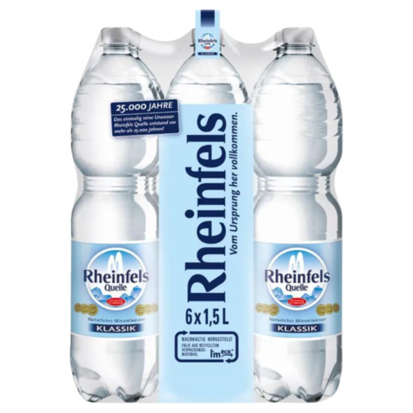 Bild 1 von Rheinfels Quelle 6x1,5 l PET oder Nürburg Quelle 12x0,75 l Glas