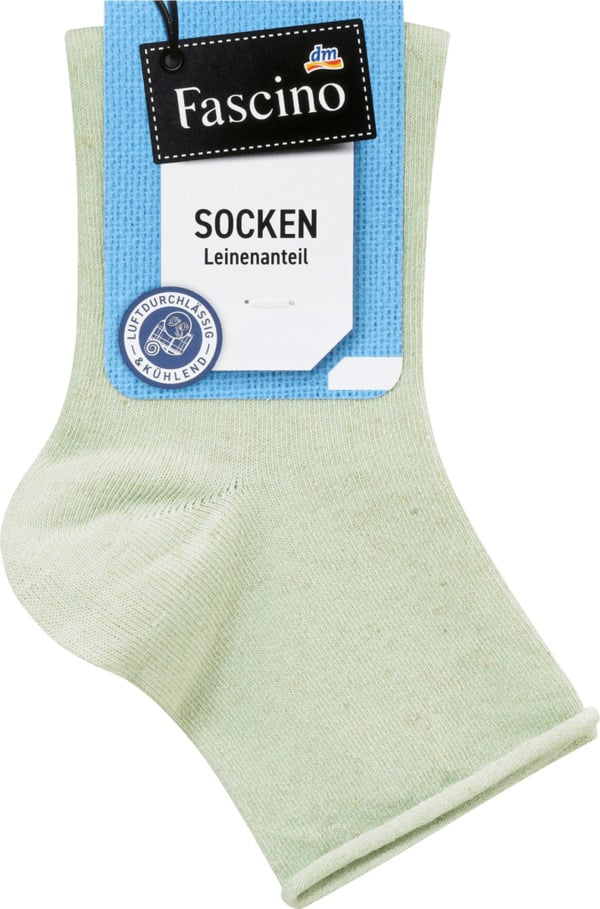 Bild 1 von Fascino Socken mit Viskose-Leinen-Mischung grün Gr. 39-42