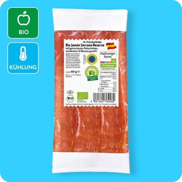 Bild 1 von   Bio-Jamón-Serrano-Reserva, Mind. 12 Monate gereift