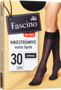 Fascino Kniestrümpfe matt schwarz onesize, 30 DEN