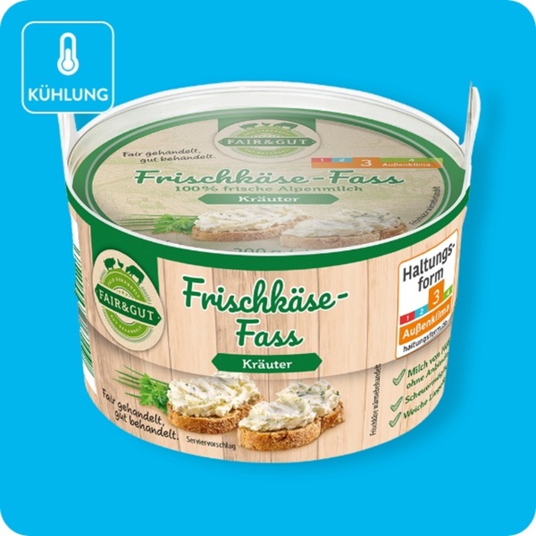 Bild 1 von FAIR & GUT Frischkäse-Fass, versch. Sorten