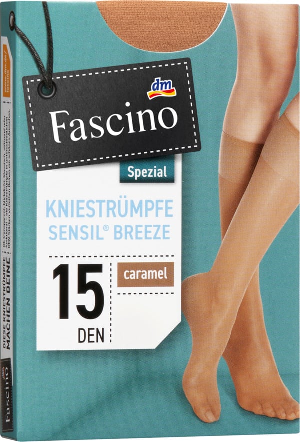 Bild 1 von Fascino Kniestrümpfe mit kühlender Faser SENSIL® BREEZE caramel Gr. 39-42, 15 DEN