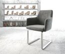 Bild 1 von Schwingstuhl Greg-Flex Samt Grau Freischwinger flach Edelstahl