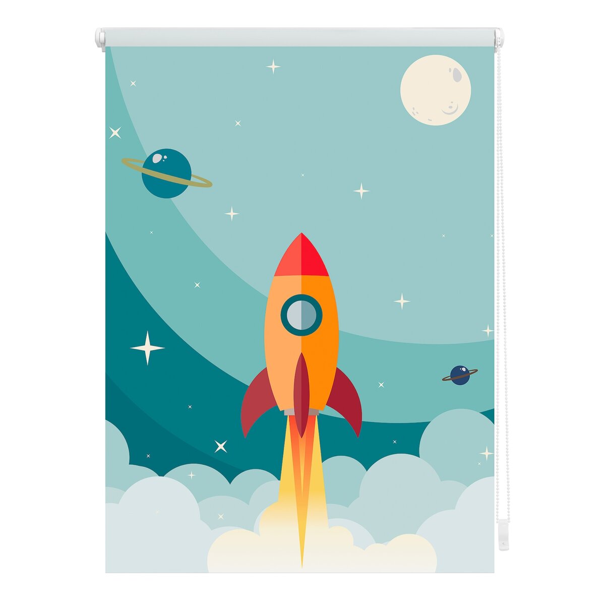 Bild 1 von Lichtblick Rollo Klemmfix, ohne Bohren, Verdunkelung, Rakete  - Blau