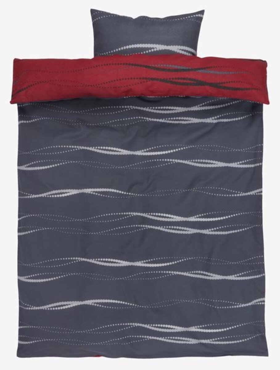 Bild 1 von Flanell-Bettwäsche MINA 135x200 grau/rot