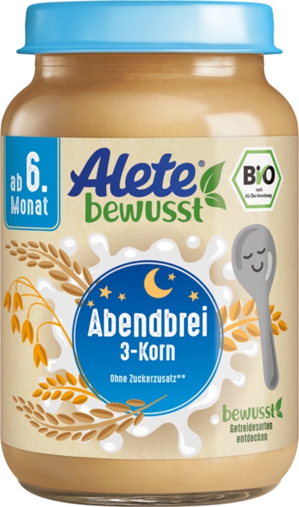 Bild 1 von Alete bewusst Bio Abendbrei 3 Korn, 190 g